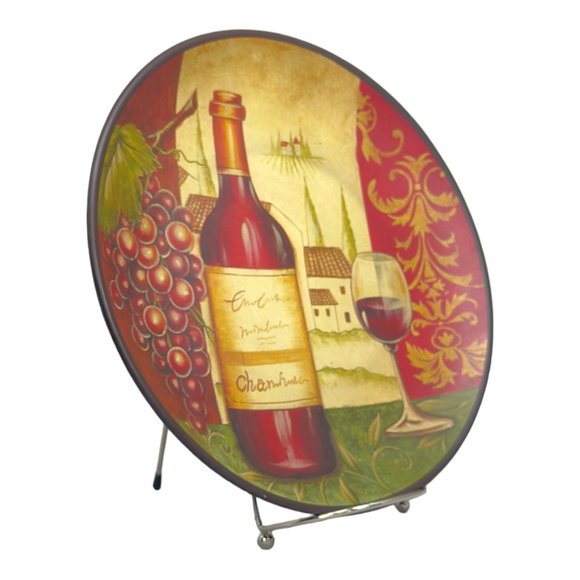 Decorative Ceramic Plate With Vineyard Design 10" - Picture 3 of 8